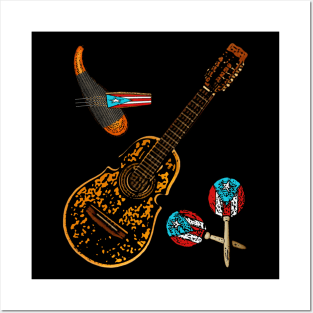 Trio of Puerto Rico Traditional Musical Instruments Posters and Art